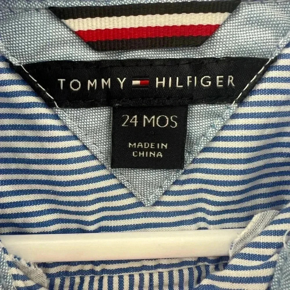 Tommy Hilfiger Blue White Dress Shirt Buttons Down Toddler (24 Months) - Picture 8 of 8